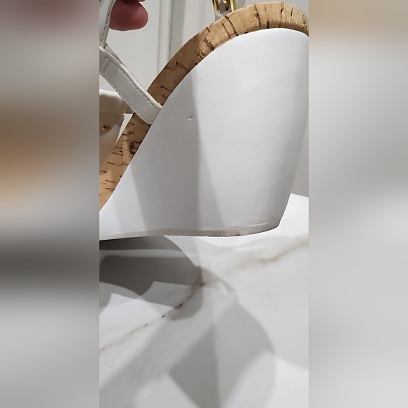 Lauren Ralph Lauren Women’s Reeta Wedge Heel Slingback White Sandals Sz 10 - Picture 8 of 9